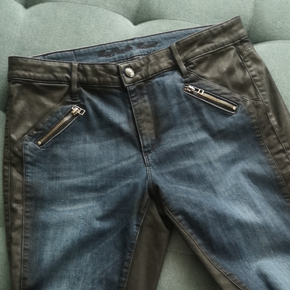 Exclusive Mayra Raffaello Rossi Blue & Black Women's Jeans Size 42EU (Read) EUC